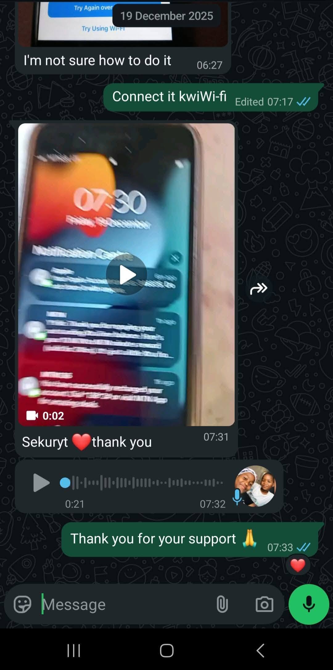 Happy customer screenshot