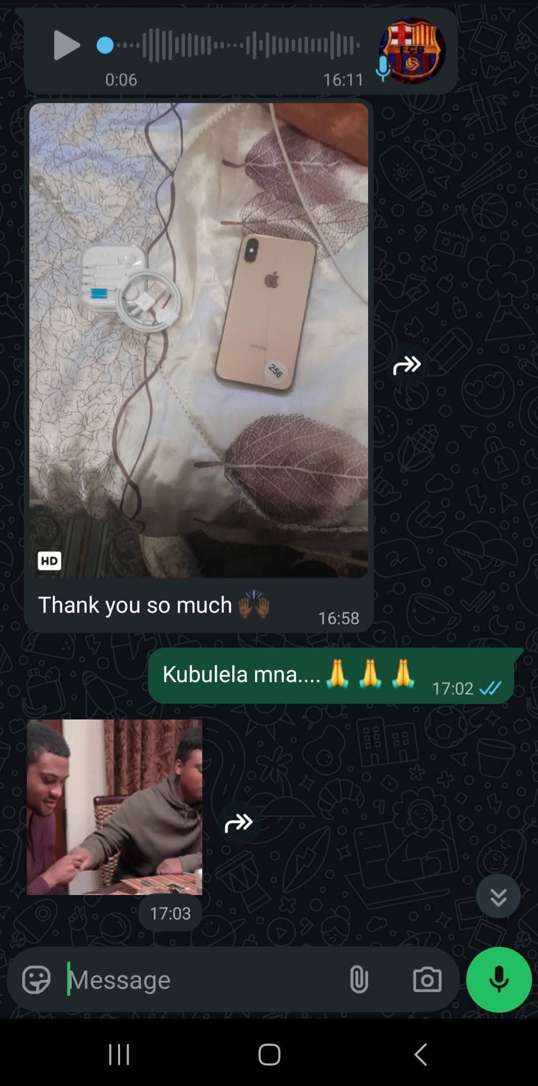Happy customer screenshot